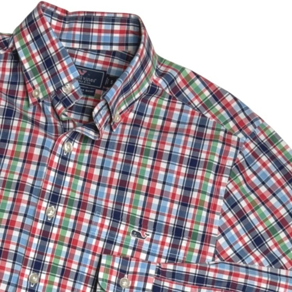 Vineyard Vines Slim Fit Tucker Shirt Plaid Button Down Multicolor Mens Small
